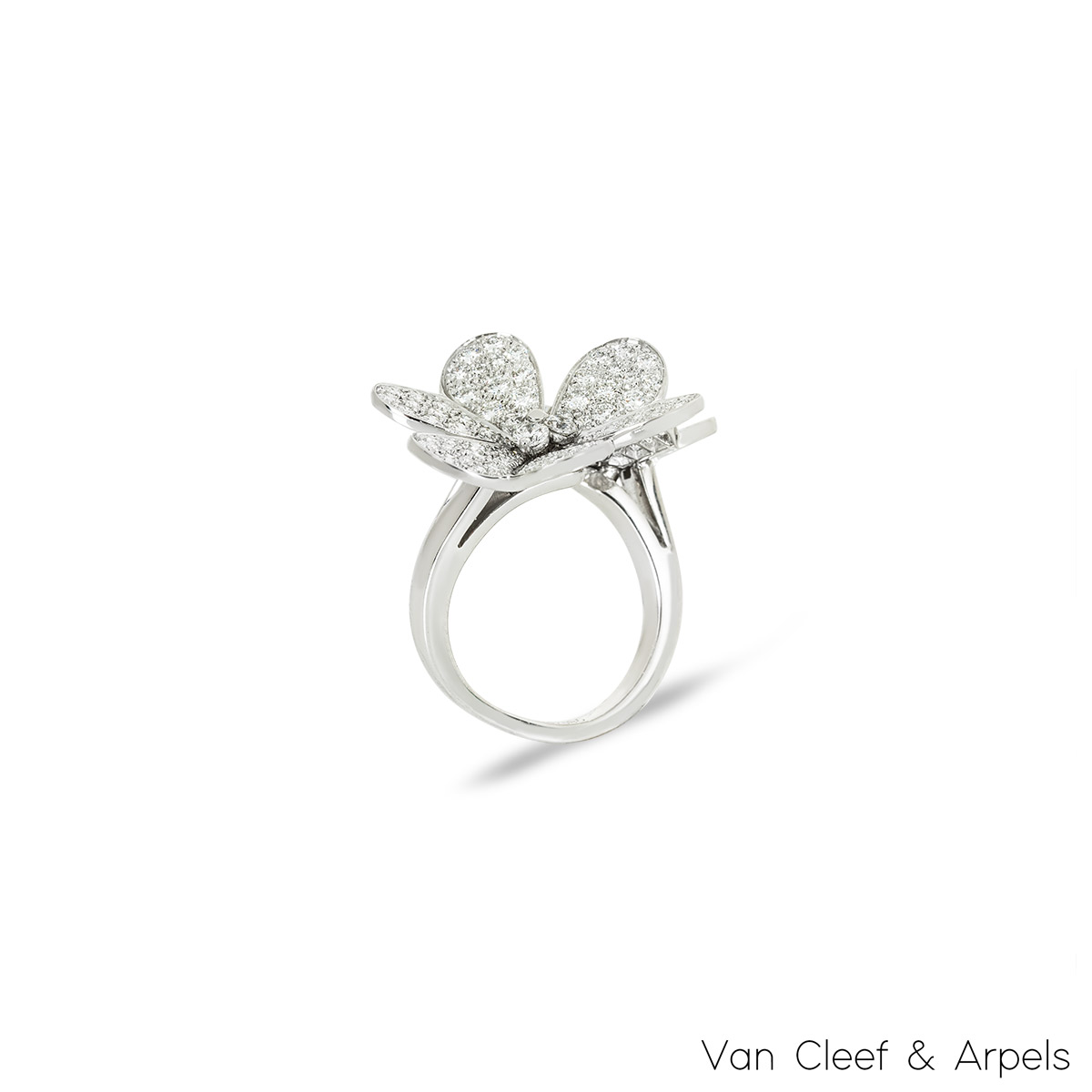 Van Cleef Arpels White Gold Diamond Frivole Between The Finger Ring 